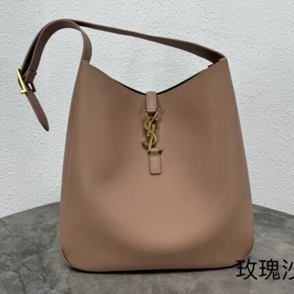 YSL le5a7 large smooth leather soft handbag large, Korean stars with hobo Size:30x31x13cm