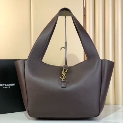 YSL Coffee Color Lychee Pattern Ancient Gold! Model:763435 Size:50x28x18cm