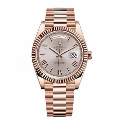 Rolex Day-Date 228235 AR Rose Gold Wrapped Rhodium Dial Replica