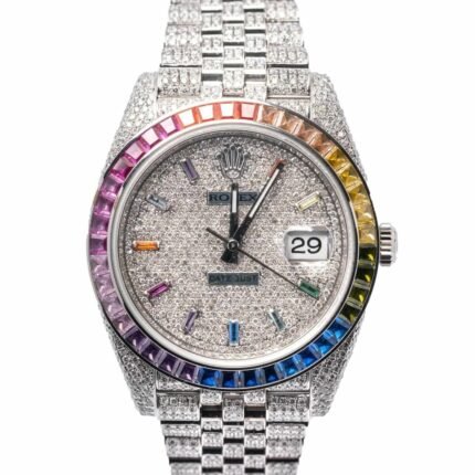 Rolex Datejust 126300 Iced Out Rainbow Replica