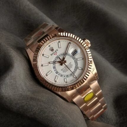 Rolex 2023 ROLEX SKY-DWELLER ROSE GOLD WHITE DIAL 42MM