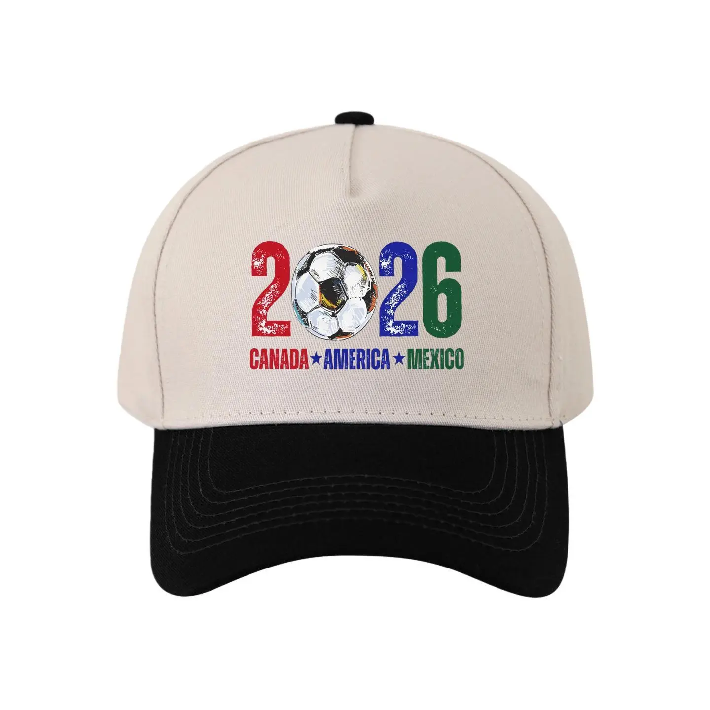 Black 2026 North America World Cup Printed Baseball Cap Adjustable Unisex Sun Hat